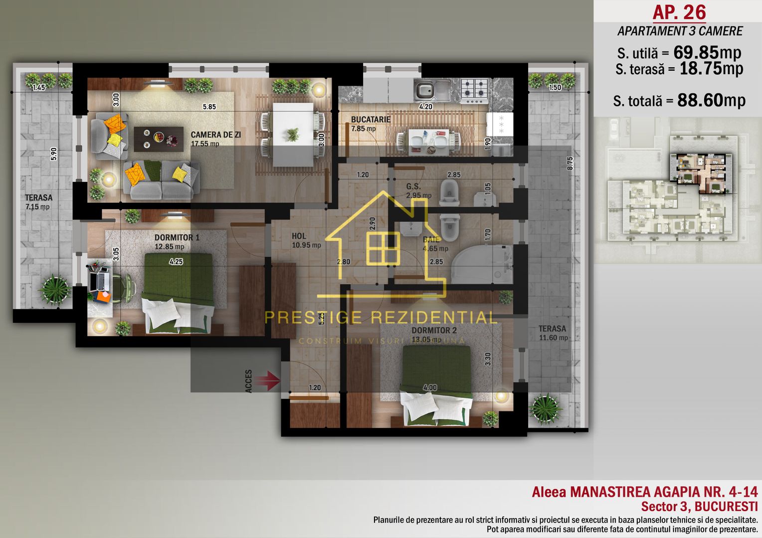 Ap.3 cam-70mp+20mp Terasa, Nicolae Grigorescu, Metrou - Poză 1