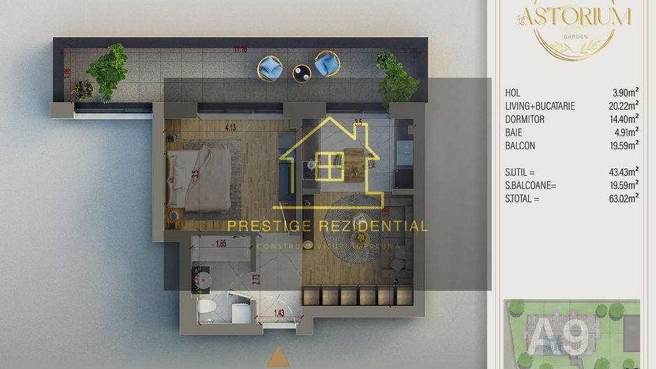 Ap 2 Camere Complex Premium,Piscina,Pista Atletism,Titan-Auchan - Schiță 5