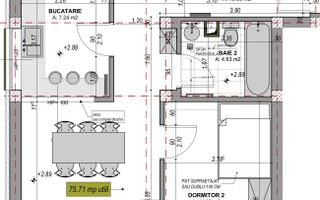 Apartament 3 camere,  76 mp, zona Industriala Vest - Schiță 11