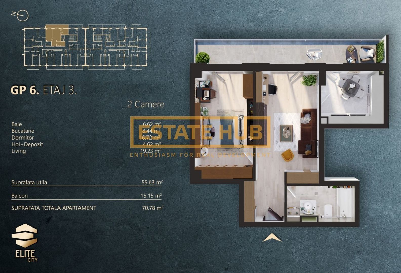 Apartament 2 camere finisat | Elite City | Comision 0% - Poză 8