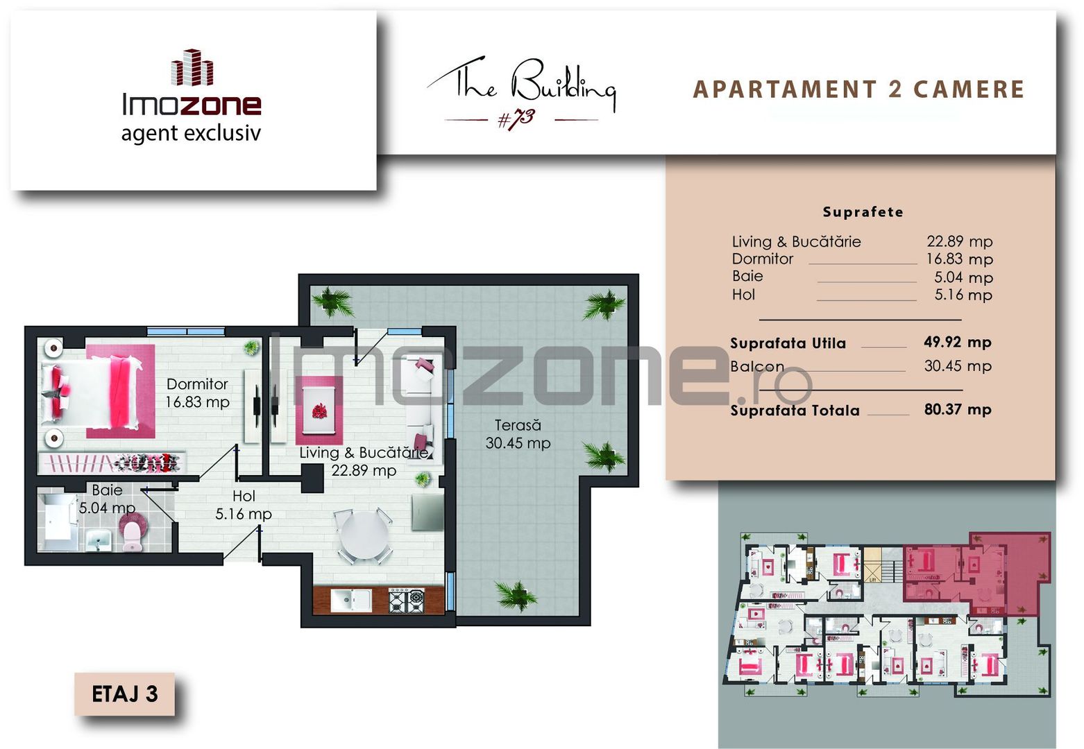 DRUMUL TABEREI - 2 CAMERE CU TERASA DE 30MP, BLOC MIC 3 ETAJE, LIFT, CENTRALA - Schiță 2