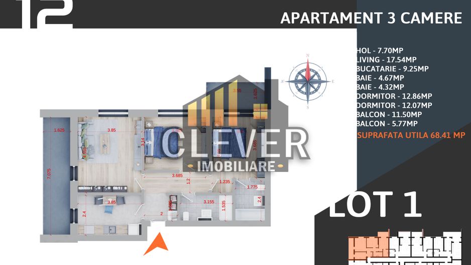 Apartament 3 camere-Theodor Pallady-Parcare BONUS - Poză 2