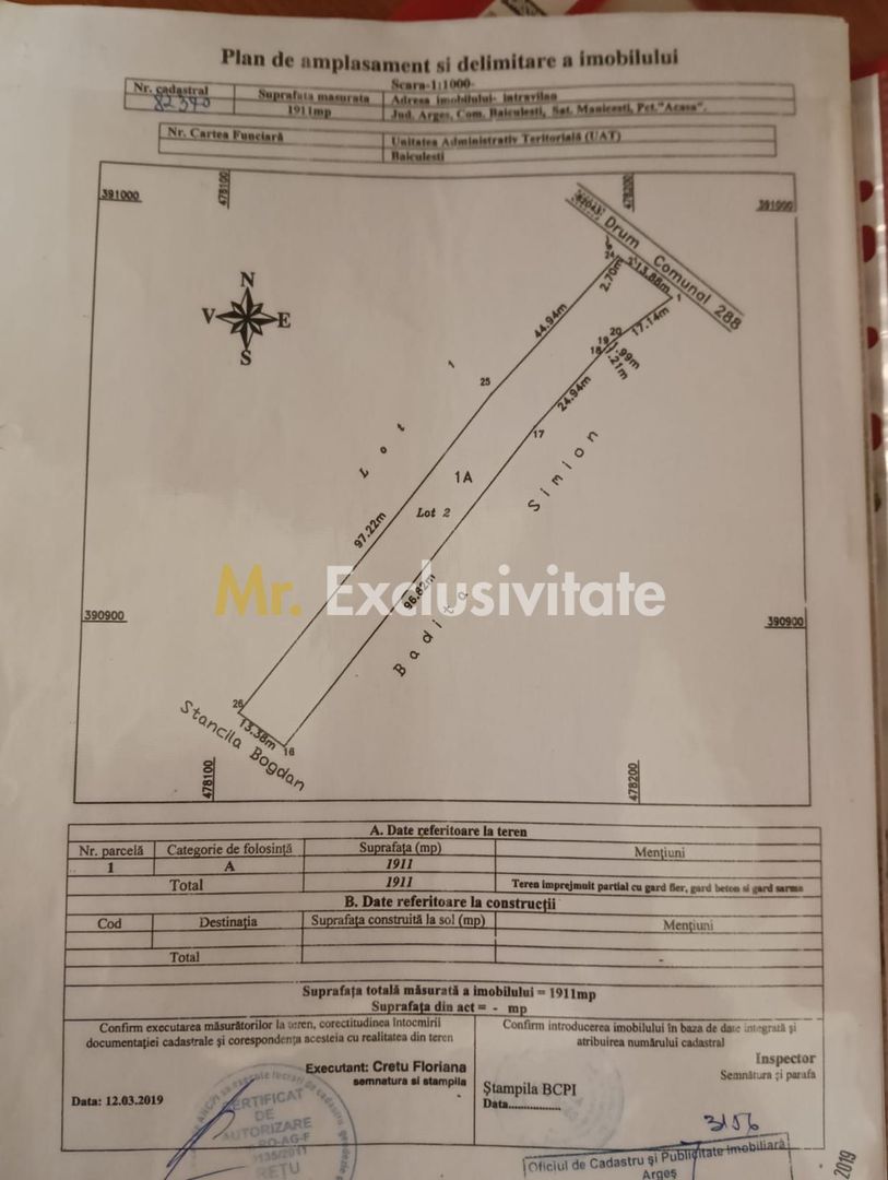 Teren intravilan de vanzare – 1.911 mp – Manicesti, comuna Baiculesti - Poză 4