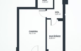Apartament o camera Tatarasi - 42mp - mutare imediata. - Poză 7