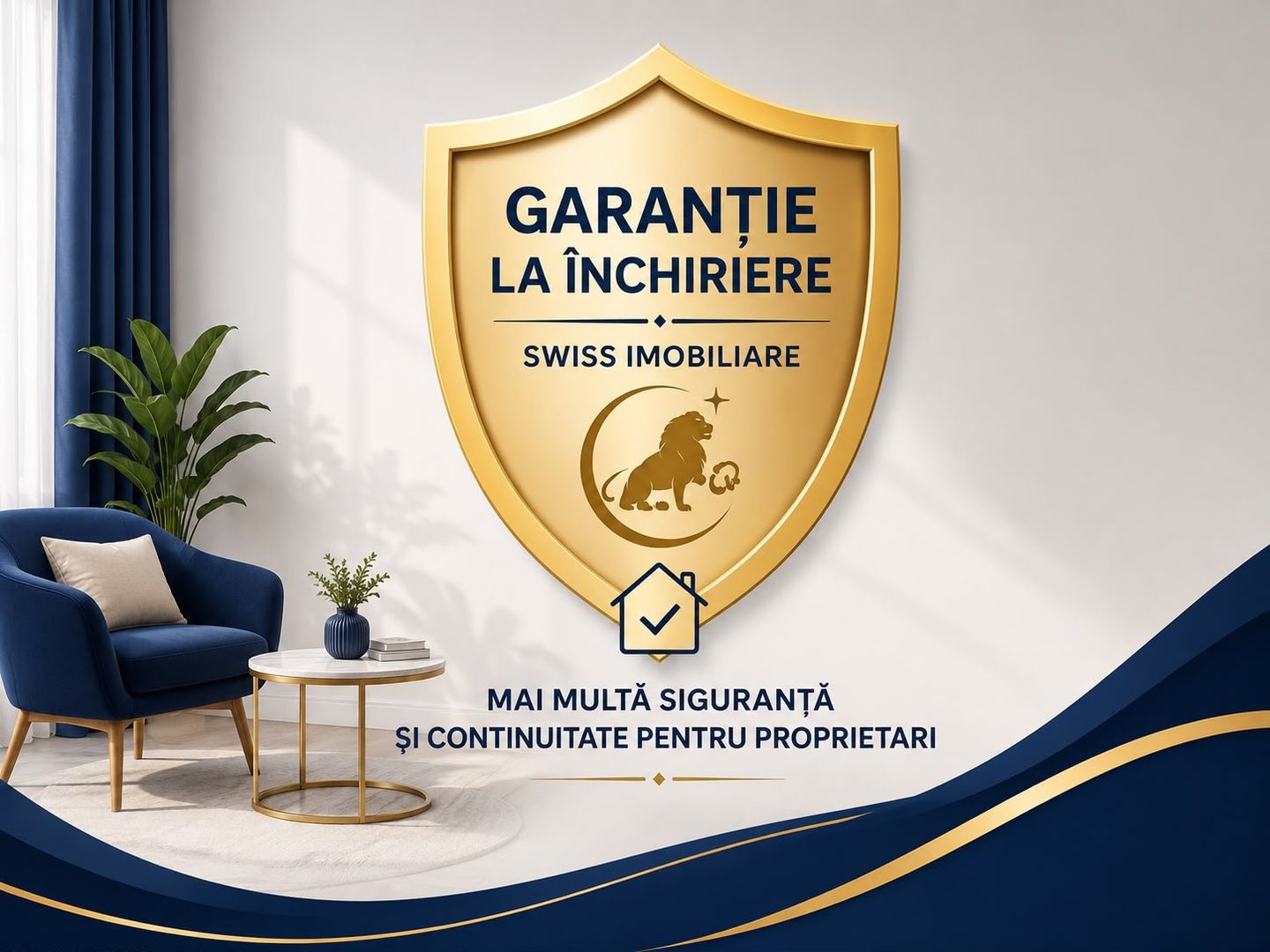 La Swiss Imobiliare credem că responsabilitatea unei agenții nu se încheie în momentul semnării contractului de închiriere.De aceea am creat Garanția la Închiriere, un beneficiu exclusiv destinat proprietarilor care își încredințează locuința spre închiriere prin intermediul nostru.Scopul acestui serviciu este simplu: să îți oferim siguranța că nu vei rămâne singur dacă, din motive neprevăzute, chiriașul identificat prin Swiss Imobiliare încetează contractul înainte de perioada minimă prevăzută în Certificatul de Garanție la Închiriere.În această situație, reluăm întregul proces de promovare și identificăm un nou chiriaș potrivit, fără perceperea unui nou comision, în condițiile și limitele prevăzute în Certificatul de Garanție.