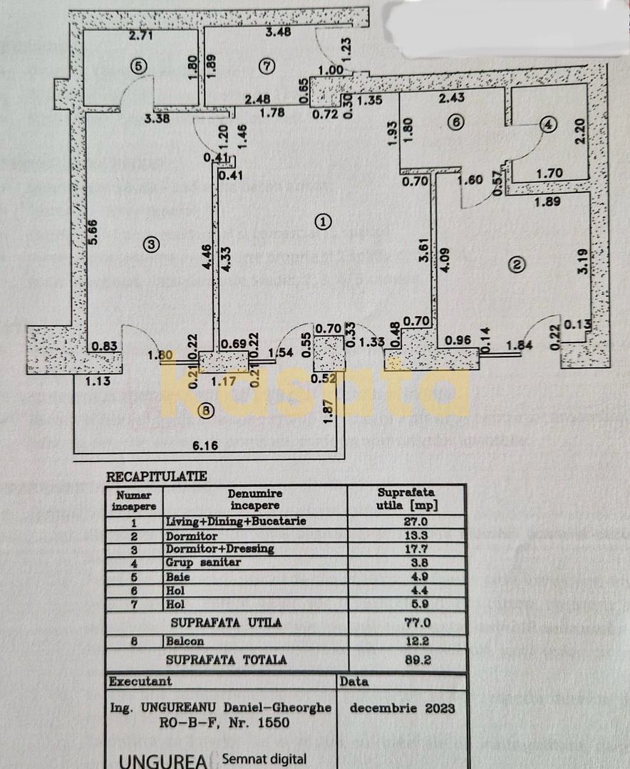 3 camere de lux – Cortina 126, Erou Iancu Nicolae, 100 mp + terasă - Schiță 12