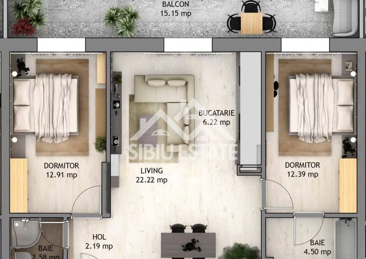 Apartament 3 camere, cu balcon si parcare, langa Shopping City - Poză 3