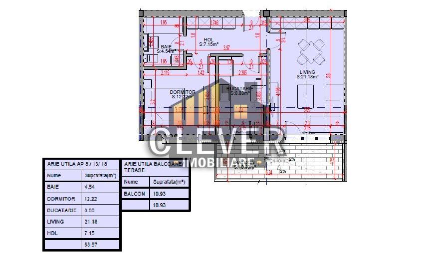 2 Camere decomandat 65 mp Pallady, Metrou Teclu, Comision 0% - Schiță 5