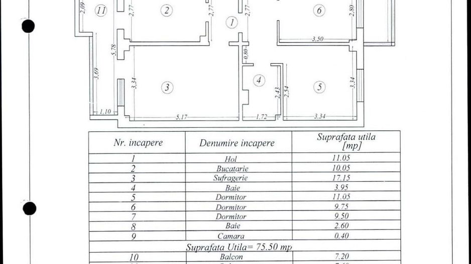 Apartament 4 camere 90 mp loc parcare centrala termica Inel 2 - Schiță 23