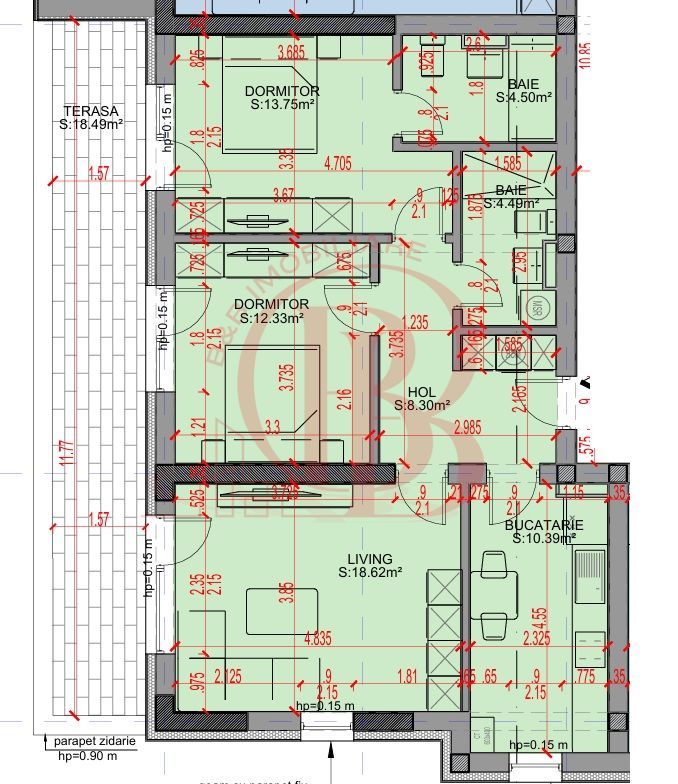 Apartament 3 camere Parcare Gratis Theodor Pallady 5min STB - Schiță 2