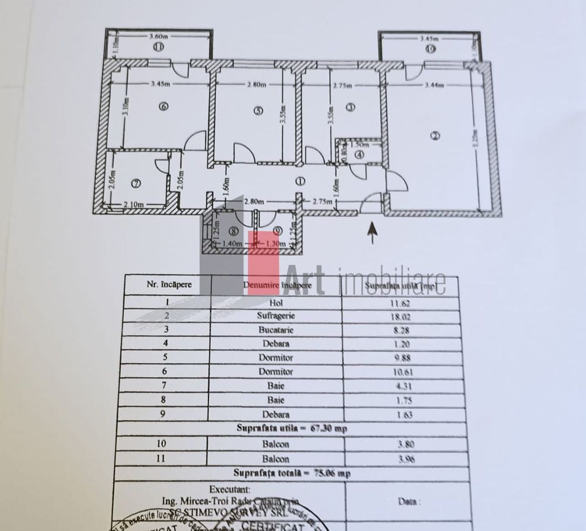 Apartament 3 camere Gorjului - Schiță 11