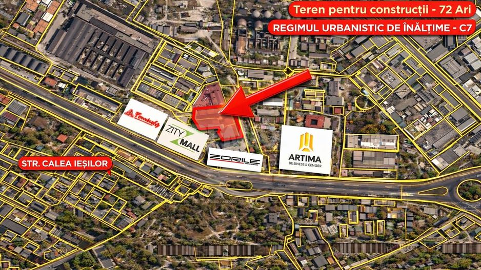 Teren 72 ari Zona C7 str. Calea Ieșilor, Chișinău - Poză 1