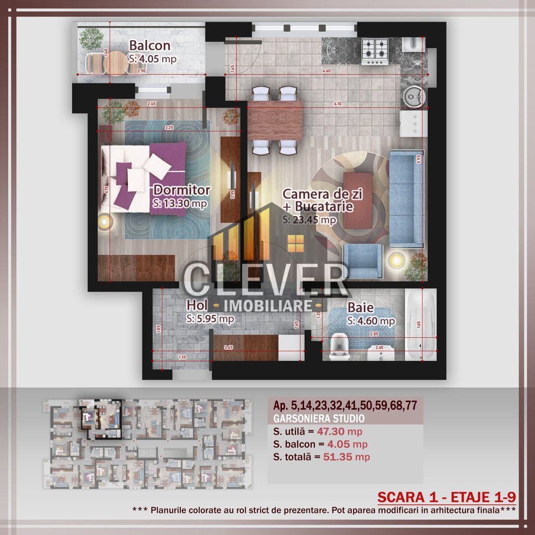 Apartament 2 camere | Finisaje Premium | Pallady | Comision 0 - Schiță 15