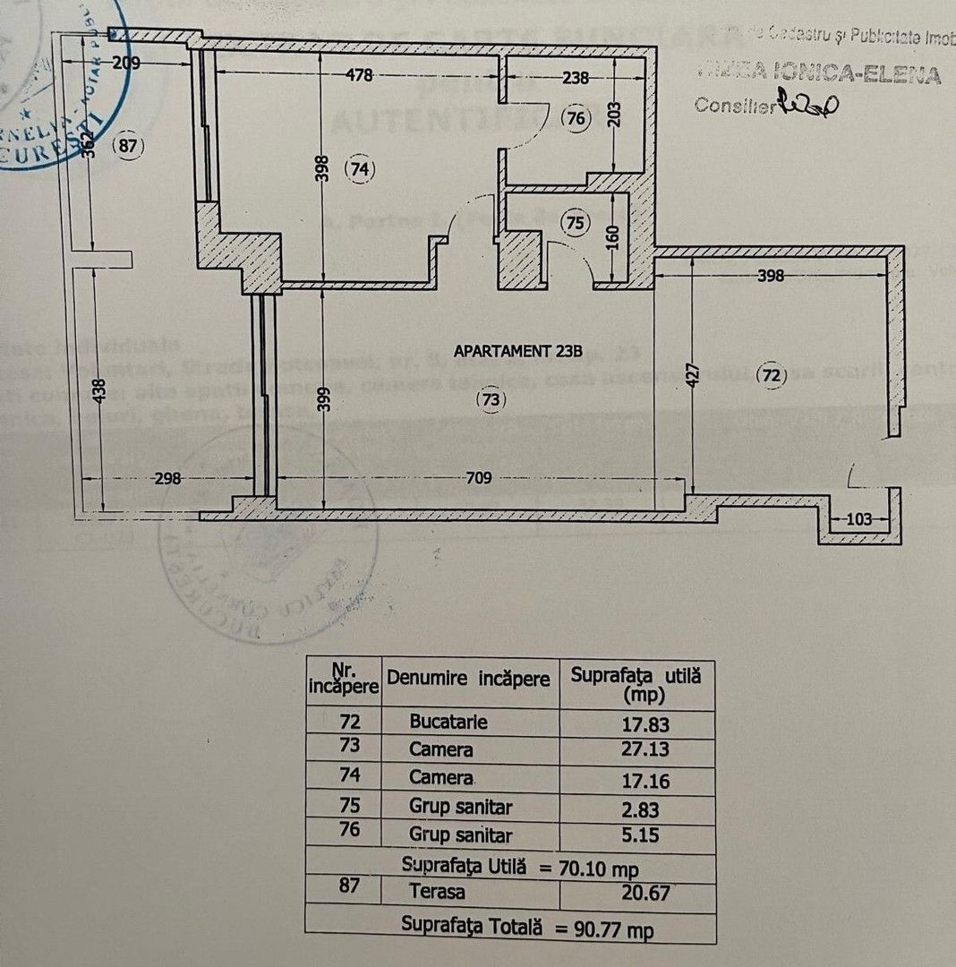 Apartament 2 camere de lux | Rovere Exclusive Concept | Terasă 21 mp - Schiță 19