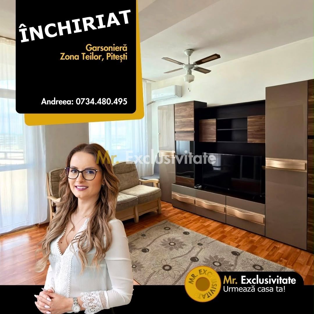 0% Comision Garsoniera Pitesti -bloc nou-Zona Teilor! - Poză 1