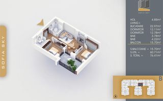 2 Camere Pallady,7 min Metrou N Teclu,Ultimele unitati - Poză 12