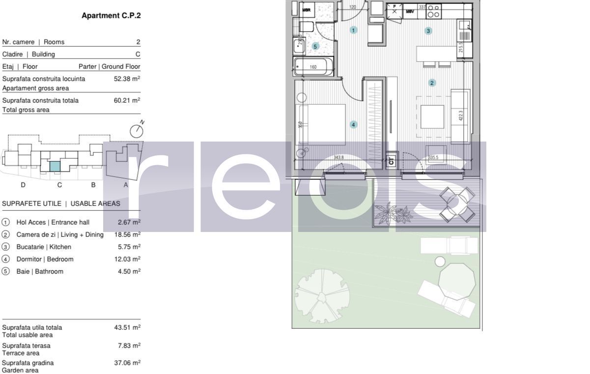 VANZARE APARTAMENT 2 CAMERE | STRAULESTI | 64MP | CURTE | COMPLEX NOU - Poză 16