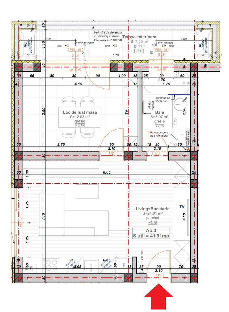 Bloc la asfalt. Etaj 1. Loc de parcare. - Poză 7