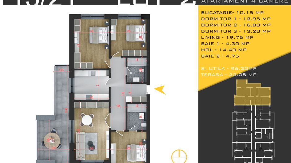 AP. 4 CAM. FINISAJE PREMIUM / COMPLEX ROSSA-PALLADY. COMISION 0%! - Poză 3