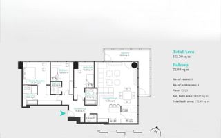 FLOREASCA UP SITE | APARTAMENT EXCLUSIVIST | 4CAMERE | 172MP | ETAJ 15 - Schiță 40
