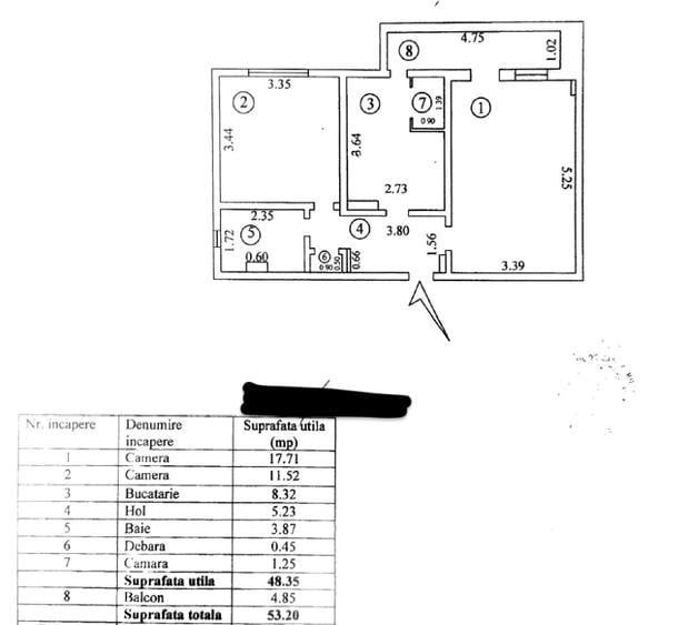2 camere, decomandat, etaj 3/8, Mazepa 2+ boxa, - Poză 10