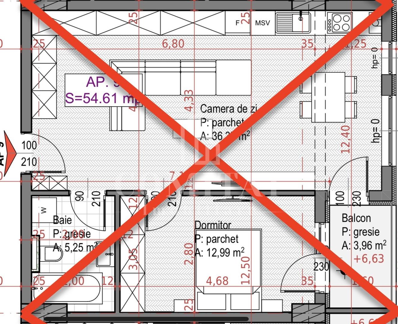Apartament finisat 2 camere | Imobil nou | str Soporului - Schiță 9
