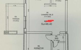 Apartament 2 camere Dumbravita etaj 1 - Schiță 7