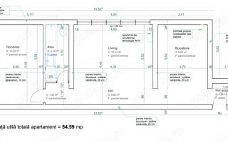 De vanzare apartament 2 camere, zona Dacia, 54mp - Poză 1