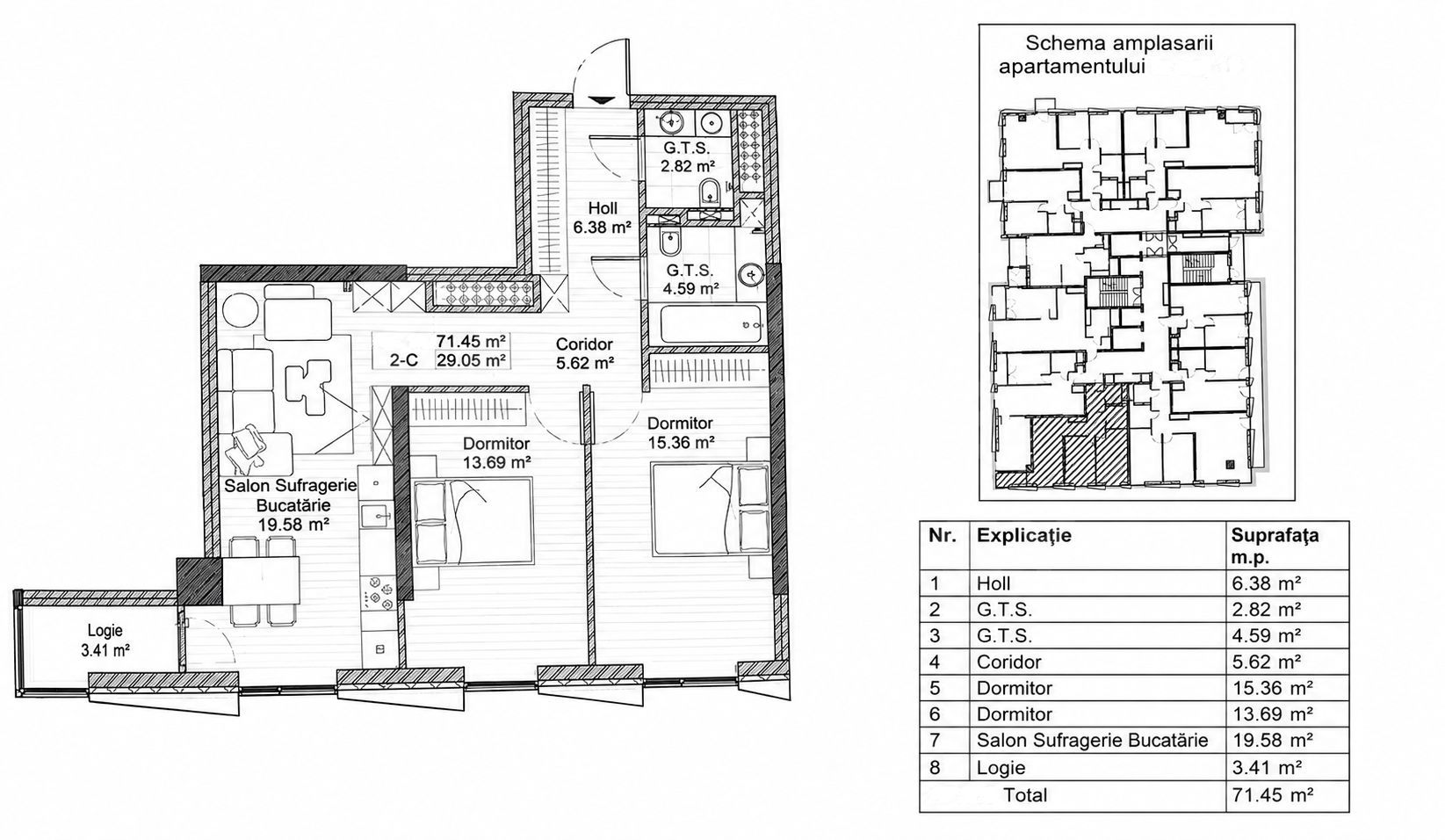 Vânzare, apartament, 2 camere, strada Spartacus, Rîșcani - Poză 2