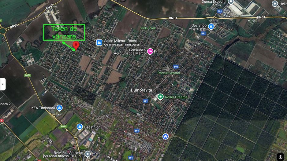 Teren in  Dumbrăvița – 800 mp, front 20 ml, pe Bulevardul Ion Creanga - Poză 3