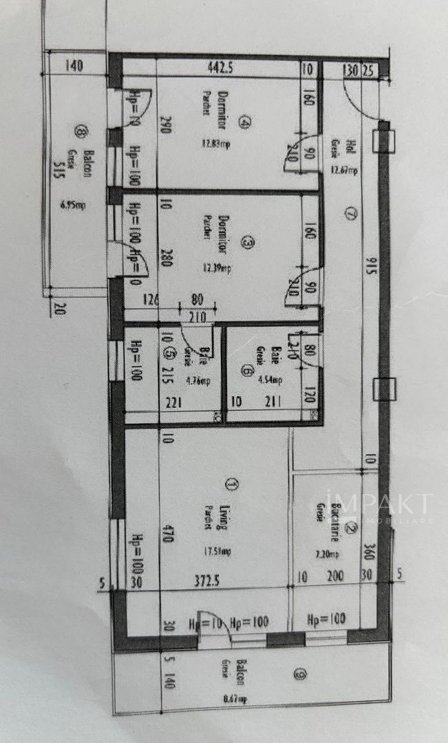 Apartament cu 3 camere si parcare subterana pe Corneliu Coposu - Schiță 8