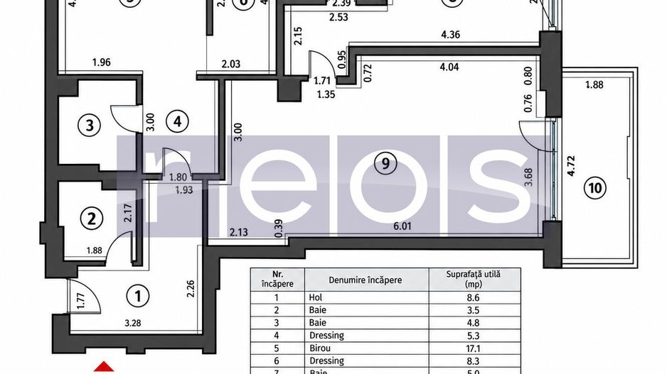 APARTAMENT PREMIUM 3 CAMERE | VEDERE PADURE | 110MP-RESIDENCE 5-PIPERA - Schiță 15