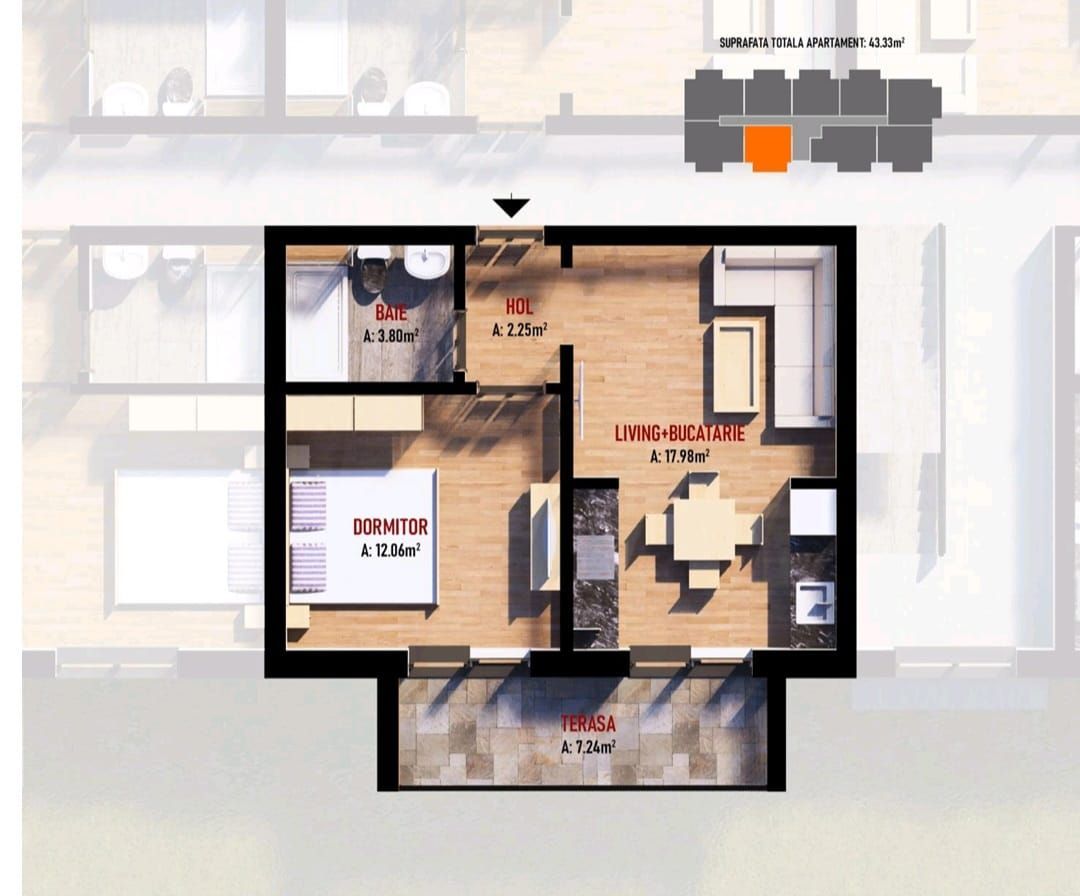 STUDIO - DORMITOR SEPARAT, FINISAJE PREMIUM, PREDARE IUNIE, COMIS 0% - Poză 7