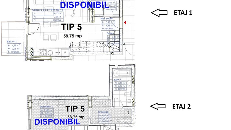 Apartament 2 camere tip studio/ scara interioara, 58 m2, ansamblu Premium - Poză 2
