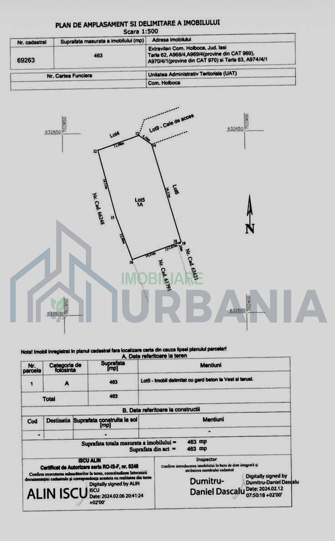 Teren Intravilan Dancu, 463 mp, Acte în Regulă - Poză 1