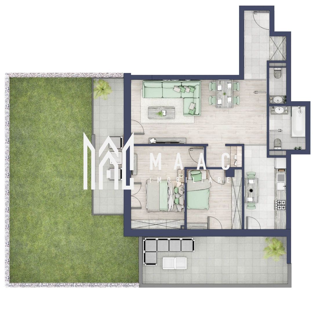 Apartament 3 camere | Balcoane 11.8 mp | Gradica ca. 107mp | Turnisor - Poză 2