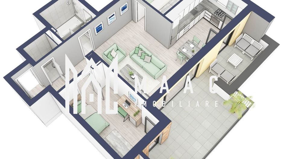 Apartament 3 camere | Balcon 22.2 mp | Etaj 3 | Turnisor - Poză 2