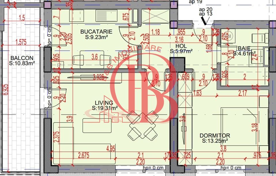 3 camere decomandat bloc boutique 7min STB Bratarii - Schiță 8
