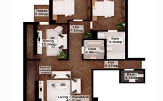 VANZARE | 3 CAMERE | BELLER | DOROBANTI - Schiță 1