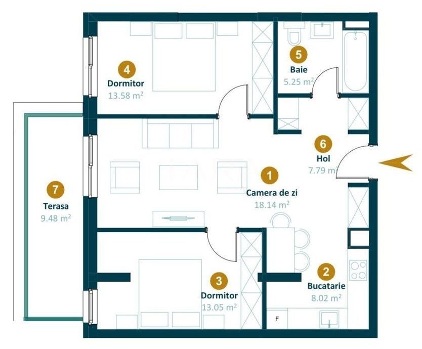 Apartament 3 camere finisat – Mărăști, zona Între Lacuri - Poză 1