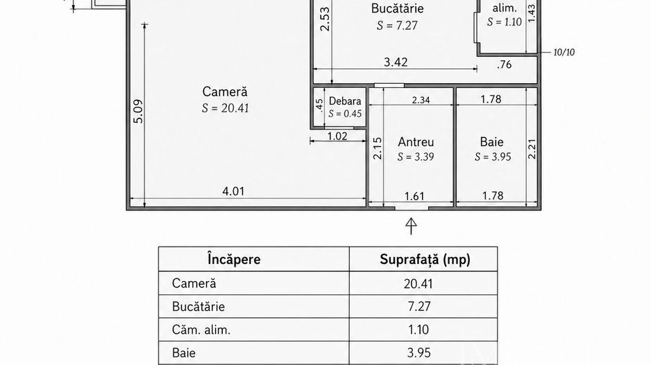 Apartament 1 camera zona Dorobantilor - Schiță 8