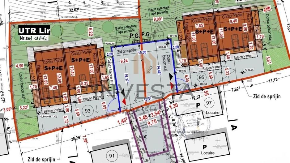 Teren cu autorizatie pentru 2 duplexuri, 4 unitati locative! - Schiță 2