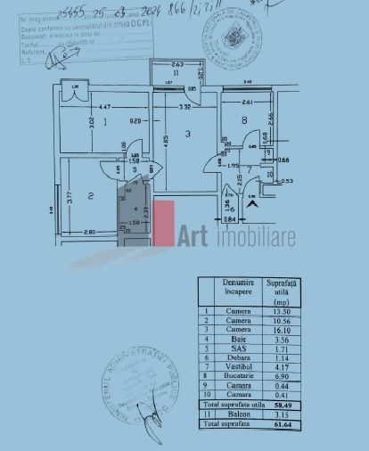 Apartament 3 camere Muncii Maior Coravu - Schiță 13