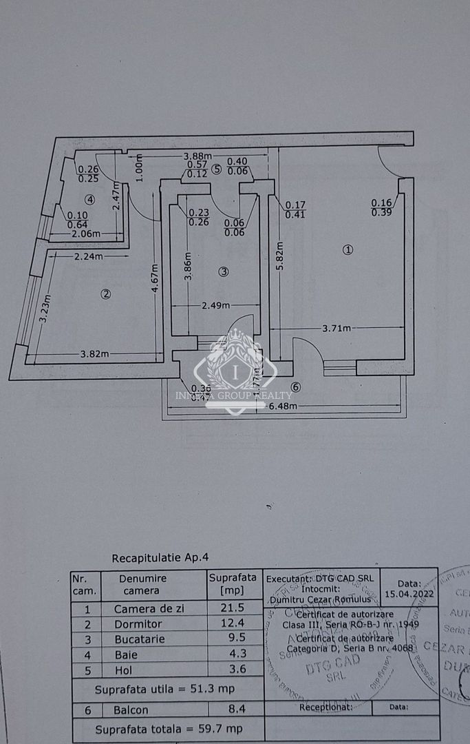 Apartament 2 camere, decomandat, 60mp, metrou Brancoveanu - Schiță 9