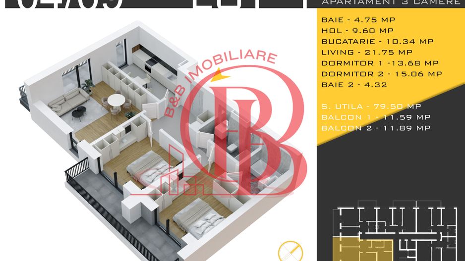 3 camere decomandat Titan Pallady  Metrou Nicolae Teclu - Schiță 11