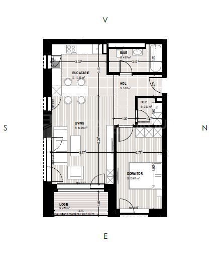 Apartament 2 camere cu vedere panoramică spre munte - Kasper Coresi - Poză 13