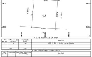 Tunari zona Castanului | teren 750 mp | deschidere 25 ml ideal duplex - Schiță 5