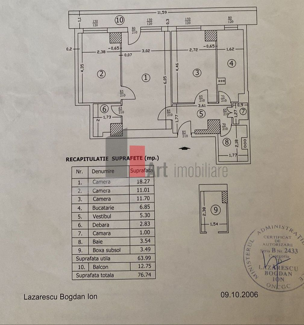 Apartament 3 camere metrou Romancierilor,centrala proprie - Poză 11