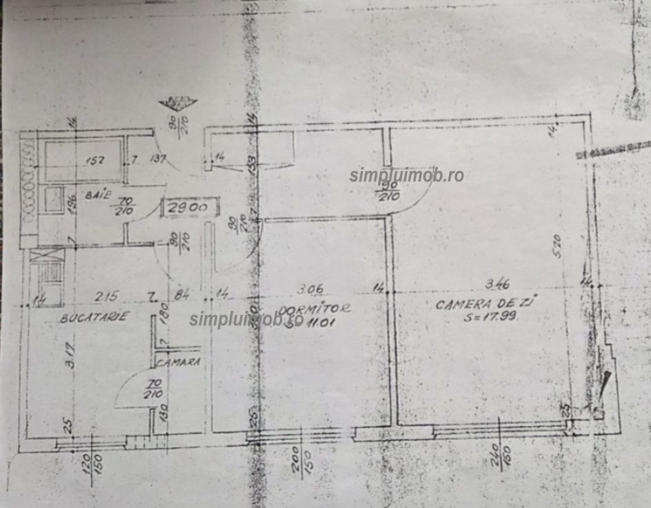 Metrou 1 Decembrie 1918 centrala proprie 2 camere Ozana - Schiță 6