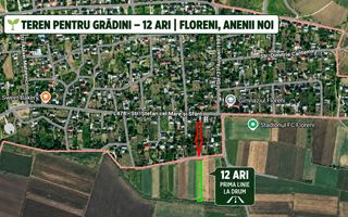 TEREN PENTRU GRĂDINI – 12 ARI | FLORENI, ANENII NOI - Poză 1